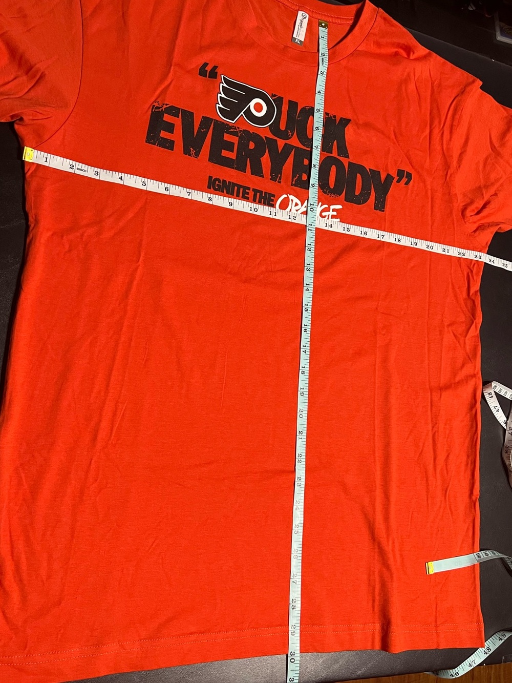 Philadelphia Flyers Hockey “Puck Everybody” Orange Tee - 'Ignite the Orange' - Picture 6 of 7